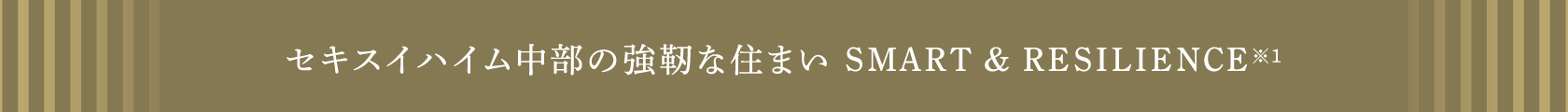 セキスイハイム中部の強靭な住まい SMART & RESILIENCE※1